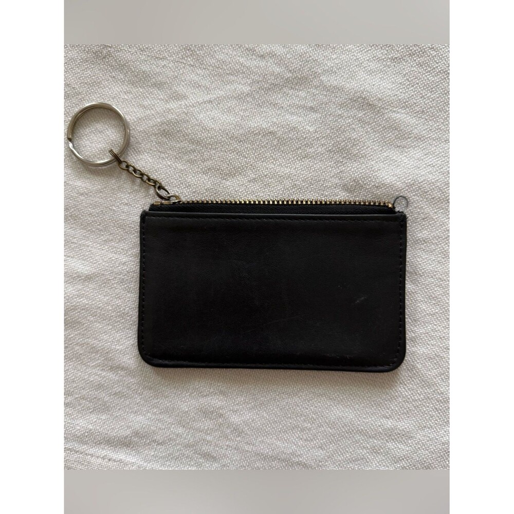 Vintage Coach 6902 Mini Skinny ID Wallet Black Leather Keychain